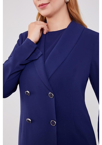 Lacivert Kruvaze Kesim Blazer Ceket Takım fırsatları