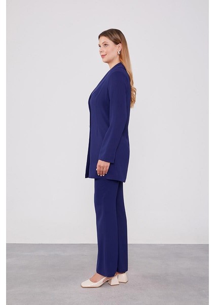 Lacivert Kruvaze Kesim Blazer Ceket Takım indirimleri