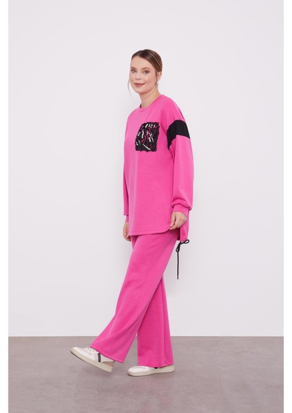 Fuşya İnci Detaylı Spor Takım