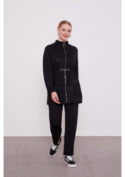 Siyah Varaklı Beli İpli Spor Takım