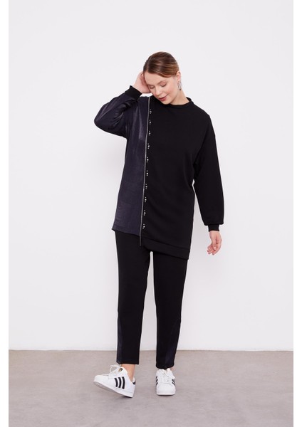 Siyah Zincir Detaylı Spor Takım