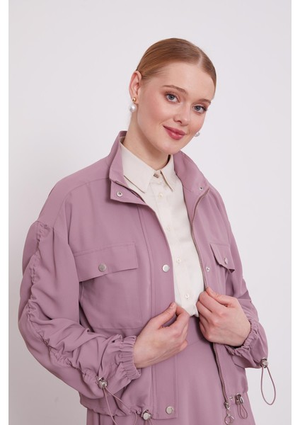 K.lila Bomber Ceketli Etek Takım