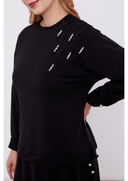 Siyah İnci Detaylı Etekli Takım fiyatları