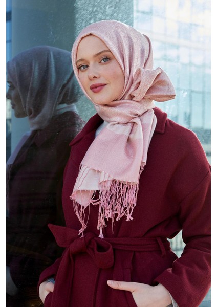 Pembe Püsküllü Etnik Kaşmir İpek Şal fiyatları