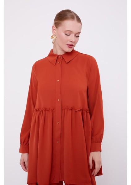 Taba Göğüs Altı Pileli Şifon İkili Takım modelleri