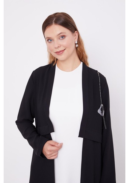 Siyah Broş Detaylı İçli Yelek Takım fiyatları