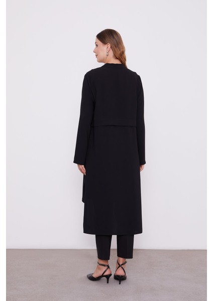 Siyah Broş Detaylı İçli Yelek Takım indirimleri