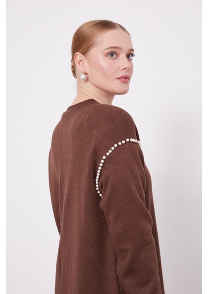 Kahve Şerit İncili Kaşmir İkili Takım fırsatları