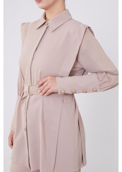 K.Bej Kemer Detaylı Şifon İkili Takım indirimleri