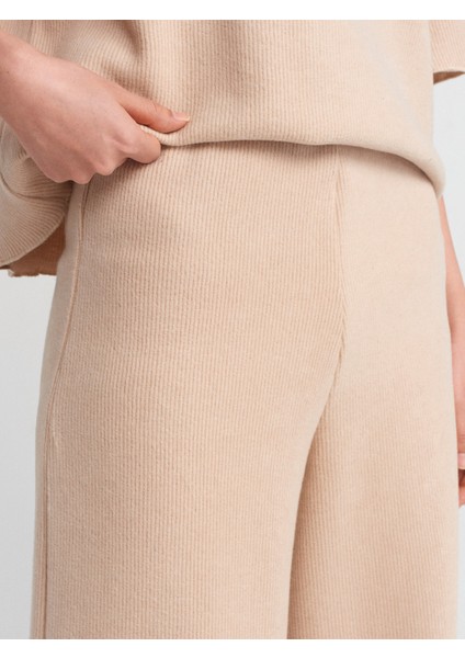 71833 Geniş Paça Fitilli Pantolon-Bej fırsatları