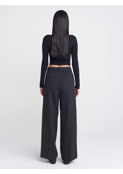 71591 Kemerli Geniş Pantolon-Antrasit fiyatları