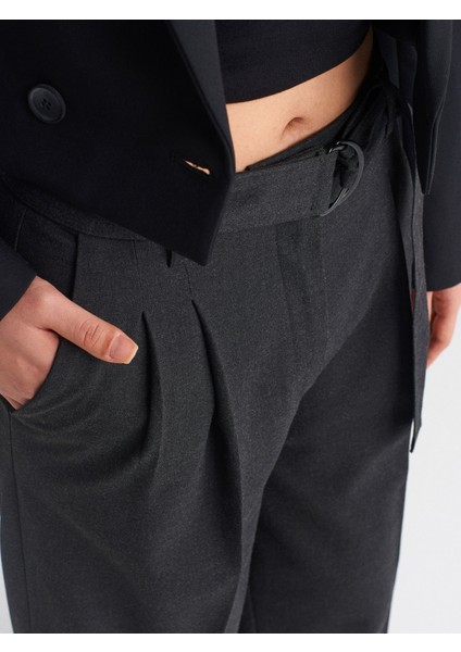 71591 Kemerli Geniş Pantolon-Antrasit modelleri