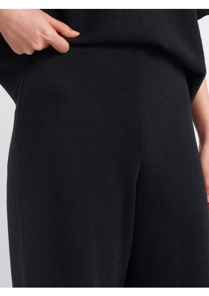 71833 Geniş Paça Fitilli Pantolon-Bej