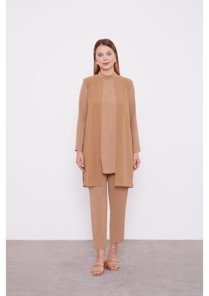 Hardal Şifon Omuzları İşlemeli İkili Takım