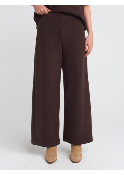 71833 Geniş Paça Fitilli Pantolon-Bej