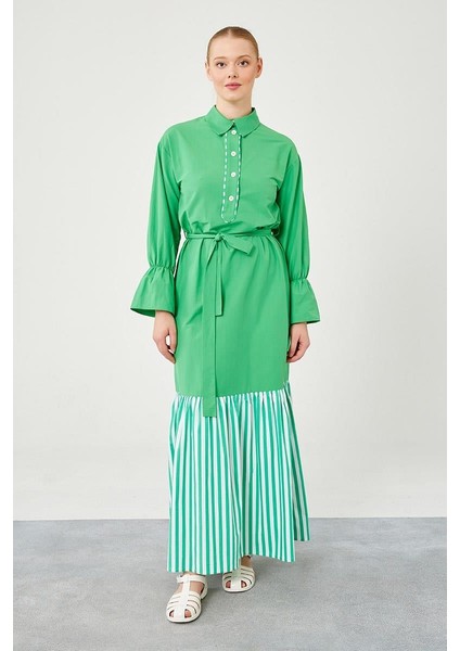 Benetton Çizgili Poplin Elbise fiyatları