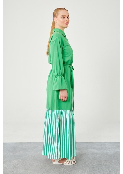 Benetton Çizgili Poplin Elbise fırsatları