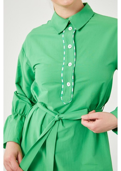 Benetton Çizgili Poplin Elbise indirimleri