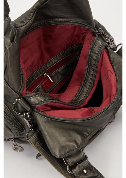 Gri Metal Zımba Detay Omuz Çantası fırsatları