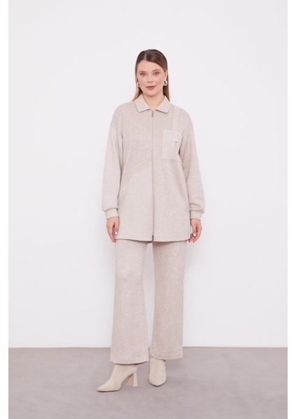 Bej Kuşgözü Detaylı Kaşmir Takım