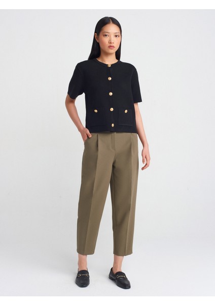 71533 Kemerli Havuç Fit Pantolon-Mavi