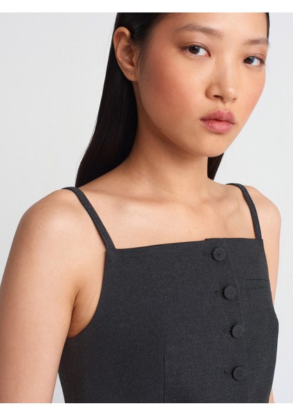 60569 Düğmeli Üst Yelek-Antrasit fırsatları