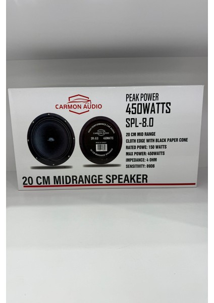 20CM 450 W 150 Rms Carmon Audio Midrange