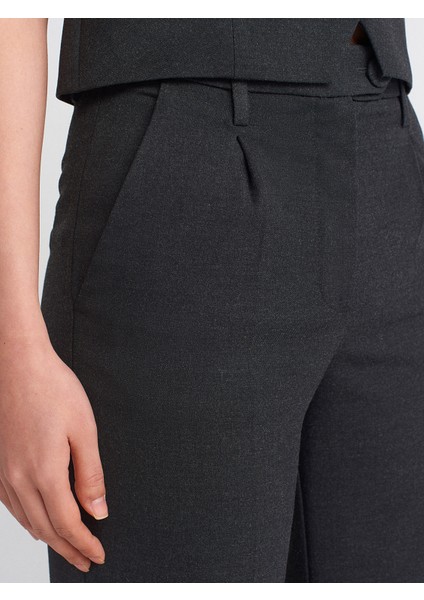 71586 Duble Paça Yüksek Bel Pantolon-Antrasit fırsatları