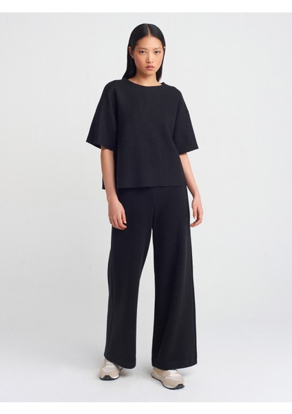 71833 Geniş Paça Fitilli Pantolon-Bej