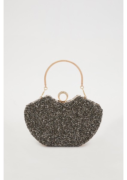 Mini Platin Metal Askılı Abiye Çanta