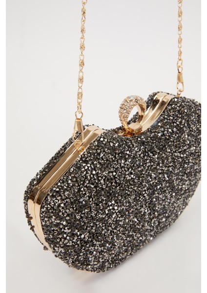 Mini Platin Metal Askılı Abiye Çanta modelleri