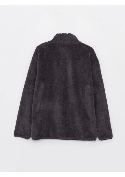 Vision Dik Yaka Düz Uzun Kollu Oversize Kadın Pelüş Sweatshirt indirimleri