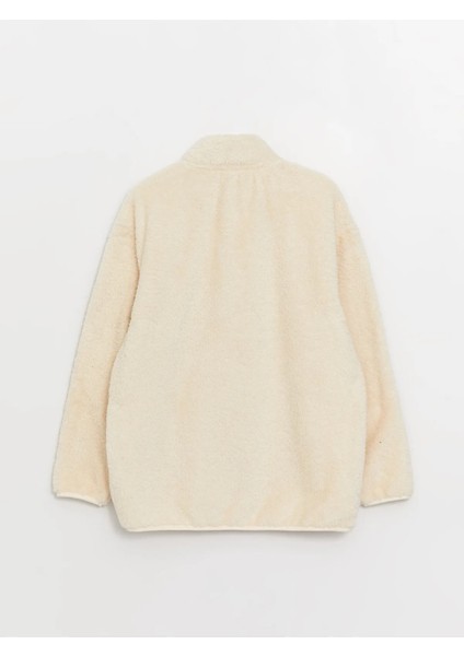 Vision Dik Yaka Düz Uzun Kollu Oversize Kadın Pelüş Sweatshirt indirimleri