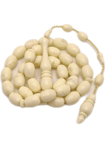 Beyaz Hareli Fıçı Kesim Lüks Model Toz Kehribar Tesbih fiyatları