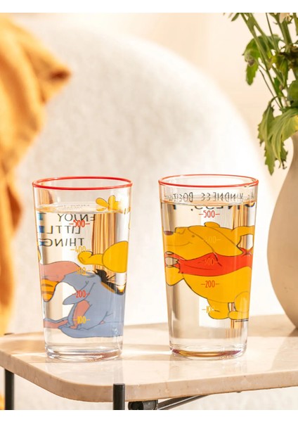 Winnie The Pooh Baskılı 2'li Cam Bardak fırsatları