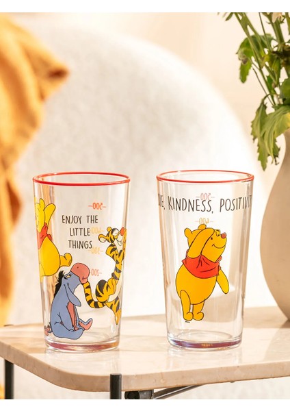 Winnie The Pooh Baskılı 2'li Cam Bardak