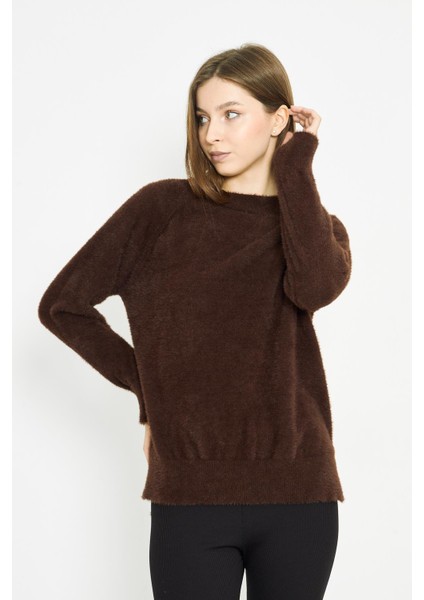 Kadın Bisiklet Yaka Yumoş Oversize Triko Kazak 241205 modelleri