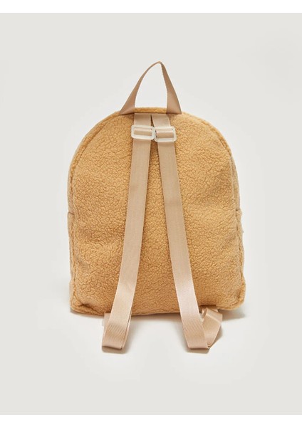 Lcw Accessorıes Kahverengi Nakışlı Pelüş Kız Çocuk Sırt Çantası 24X30X10 cm