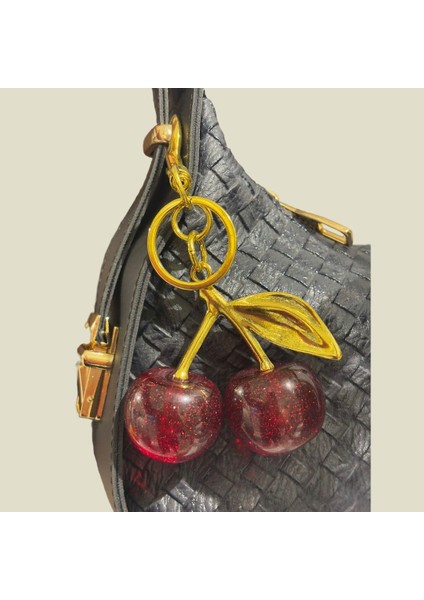 Kiraz Desenli Çanta Charm