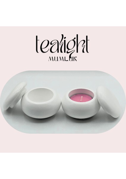 Aurora Tealight 2\'li Mumluk Seti | Dekoratif Çekim Obje | El Yapımı