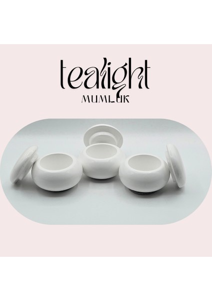 Aurora Tealight 3\'lü Mumluk Seti | Dekoratif Çekim Obje | El Yapımı