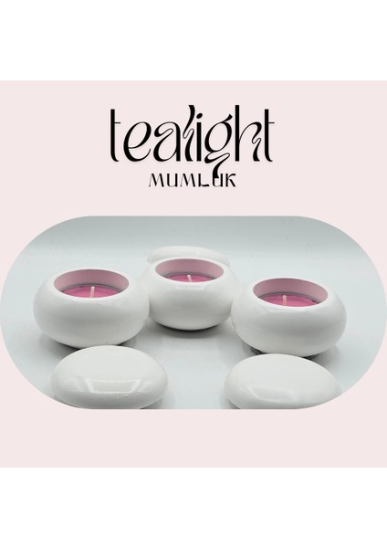 Aurora Tealight 3\'lü Mumluk Seti | Dekoratif Çekim Obje | El Yapımı