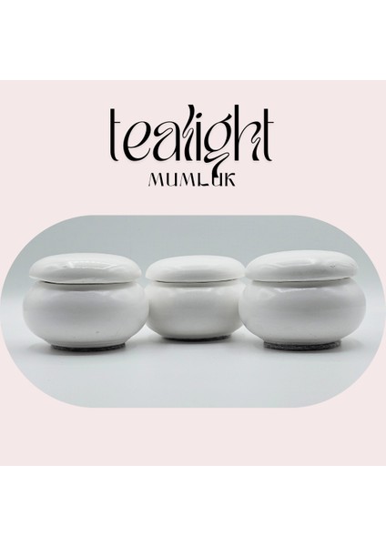 Aurora Tealight 3\'lü Mumluk Seti | Dekoratif Çekim Obje | El Yapımı