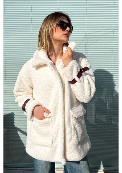 Kadın Kol Ağzı Kemerli Peluş Mont 5206 fiyatları