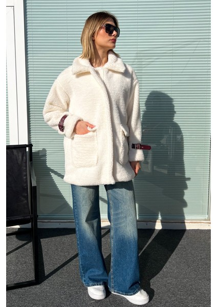 Kadın Kol Ağzı Kemerli Peluş Mont 5206 indirimleri