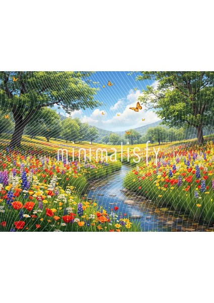 Renk Cümbüşüyle Dolu Bahar Manzarası: Arka Plan, 200X150CM, Stüdyo Fonu