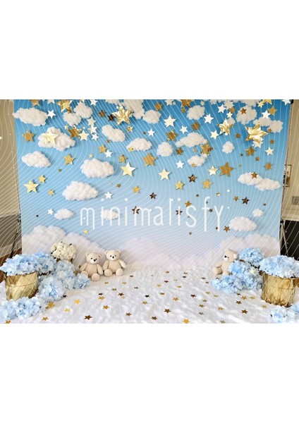 Bulutlar ve Yıldızlarla Büyülü Bir Arka Plan, 200X150CM, Stüdyo Fonu