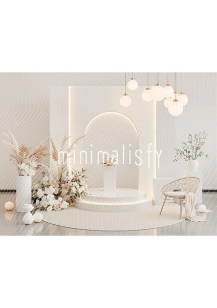 Minimalist Arka Plan 200X150CM, Şık Tasarım ve Doğal Unsurlar ile Stüdyo Fonu