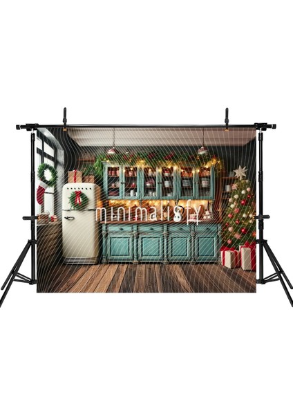 Şenlikli Arka Plan, 200X150CM, Christmas Temalı, Renkli Mutfak Dekoru | Stüdyo Fonu fiyatları