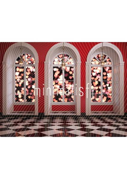 Kalp Temalı Arka Plan, 200X150CM, Romantik Anlar Için Stüdyo Fonu